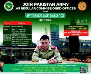 Join Pakistan Army as Regular Commissioned Officer 2024 Jobs