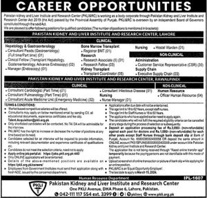 Pakistan Kidney and Liver Institute Jobs 2024 Apply Online