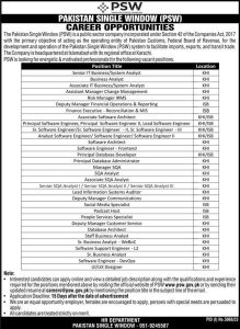 Pakistan Single Window Jobs 2024 Apply Online