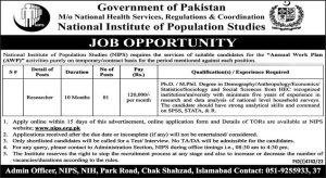 Researcher Required at National Institute of Population Studies