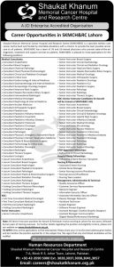 Shaukat Khanum Memorial Cancer Hospital and Research Centre Jobs 2024