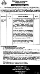 Situation Vacant for Post of Director General in Home Department Punjab 2024