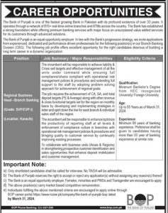 Bank of Punjab Jobs as Regional Business Head March 2024