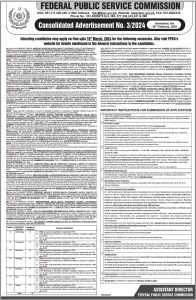 Jobs in FPSC 2024 Advertisement 3 Apply Online
