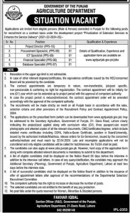 Jobs in Punjab Agriculture Department March 2024