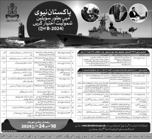 Pakistan Navy Civilian Jobs 2024 Apply Online