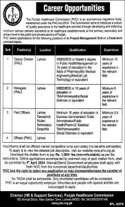 Punjab Healthcare Commission Jobs March 2024