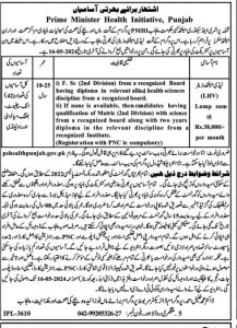 Career Opportunities as LHV in Primary and Secondary Health Care Govt of Punjab 2024