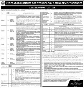 Hyderabad Institute for Technology and Management Sciences Career Opportunities 2024