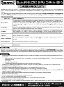 IESCO Jobs as Director General 2024 Apply Online