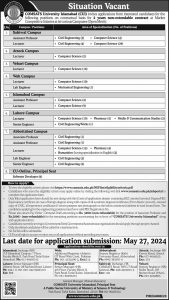 Comsats University Islamabad Jobs May 2024