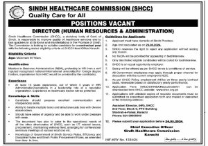 Director Required at Sindh Healthcare Commission SHCC May 2024