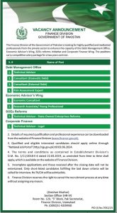 Finance Division of Pakistan Jobs 2024