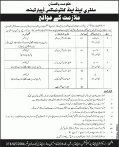 Jobs in Military Land and Cantonments Department Rawalpindi Region 2024