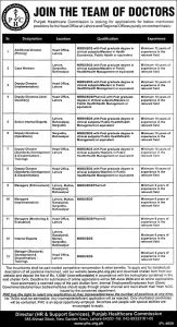 Jobs in Punjab Healthcare Commission PHC May 2024