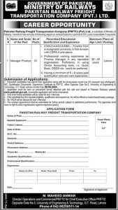 Manager Finance Required at Ministry of Railway Govt of Pakistan 2024