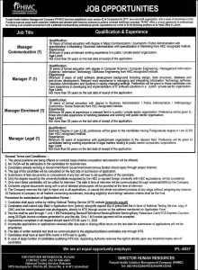 Punjab Health Initiative Management Company NTS Jobs 2024