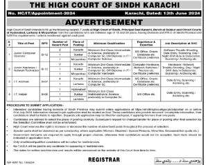 High Court of Sindh Jobs 2024