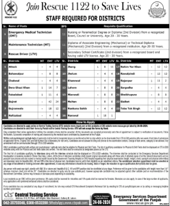 Jobs in Rescue 1122 Punjab 2024 Apply Online