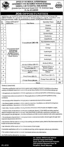 Jobs in Government Syed Muhammad Hussain 360 Bedded General Cum TB Hospital Samli Murree 2024