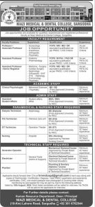 Jobs in Niazi Medical and Dental College Sargodha 2024