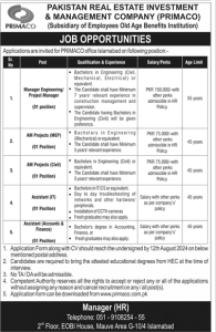 Jobs in PRIMACO Pakistan Real Estate Investment and Management Company 2024