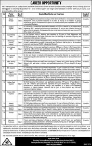 Jobs in Pakistan Railway Advisory and Consultancy Services PRACS 2024