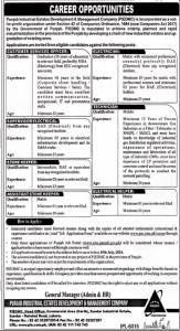 Jobs in Punjab Industrial Estates Development and Management Company PIEDMC 2024