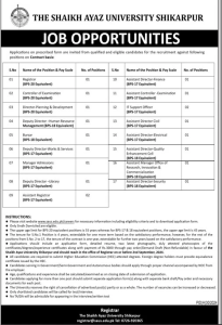 Jobs in the Shaikh Ayaz University Shikarpur 2024 Apply Now