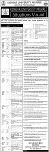 Kohsar University Murree Jobs July 2024