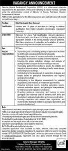 Chief Geologist Required at Pakistan Mineral Development Corporation PMDC 2024