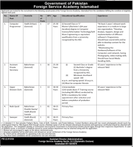 Jobs in Foreign Service Academy Islamabad 2024