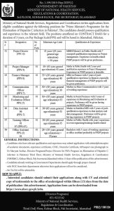 Ministry of National Health Services Regulations and Coordination Jobs Aug 2024