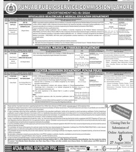 PPSC Jobs 2024 Advertisement 18 Apply Online