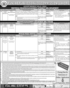 PPSC Jobs 2024 Advertisement 21 Apply Online