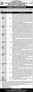 Career Opportunities in Ministry of National Health Services Regulations and Coordination Sep 2024