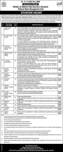 Jobs in Ministry of National Food Security and Research 2024