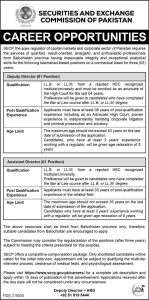 Jobs in SECP Securities and Exchange Commission of Pakistan Sep 2024